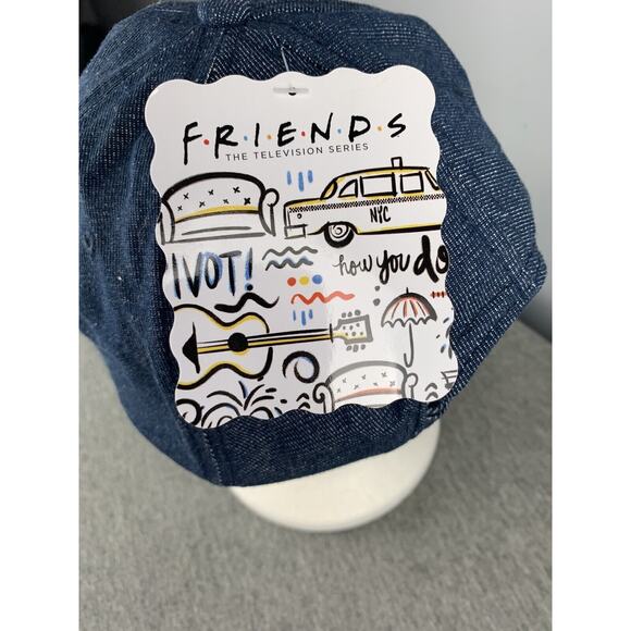 Friends TV Show Logo Blue Denim Strapback Hat Cap Culturefly Adjustable NBC NEW - Picture 2 of 5